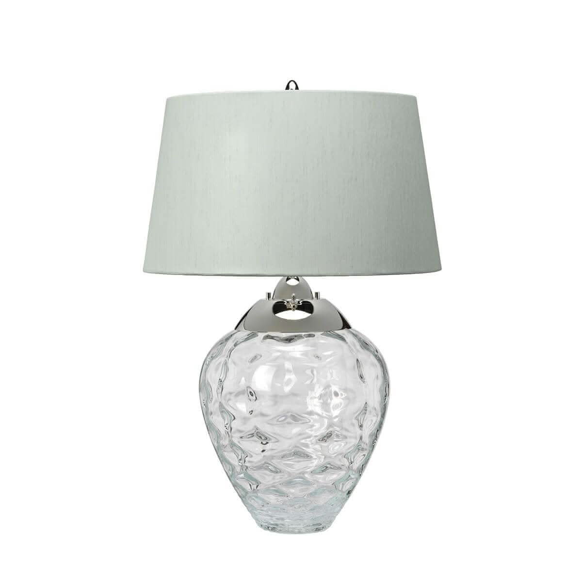 Lampe à poser Samara nickel poli et bleu, verre, H 71,5 cm