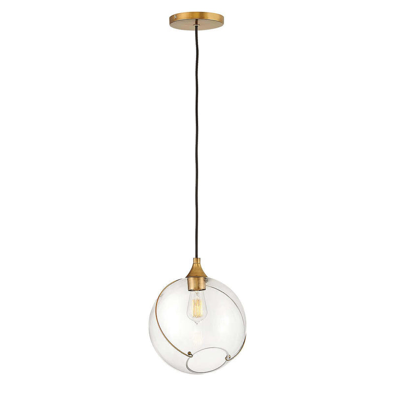 Suspension Skye laiton et transparente, verre