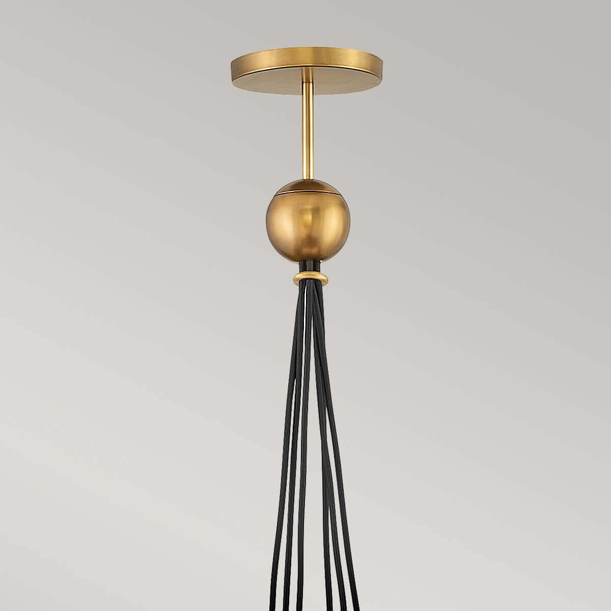 Suspension Skye 6 lumières laiton et transparente, verre