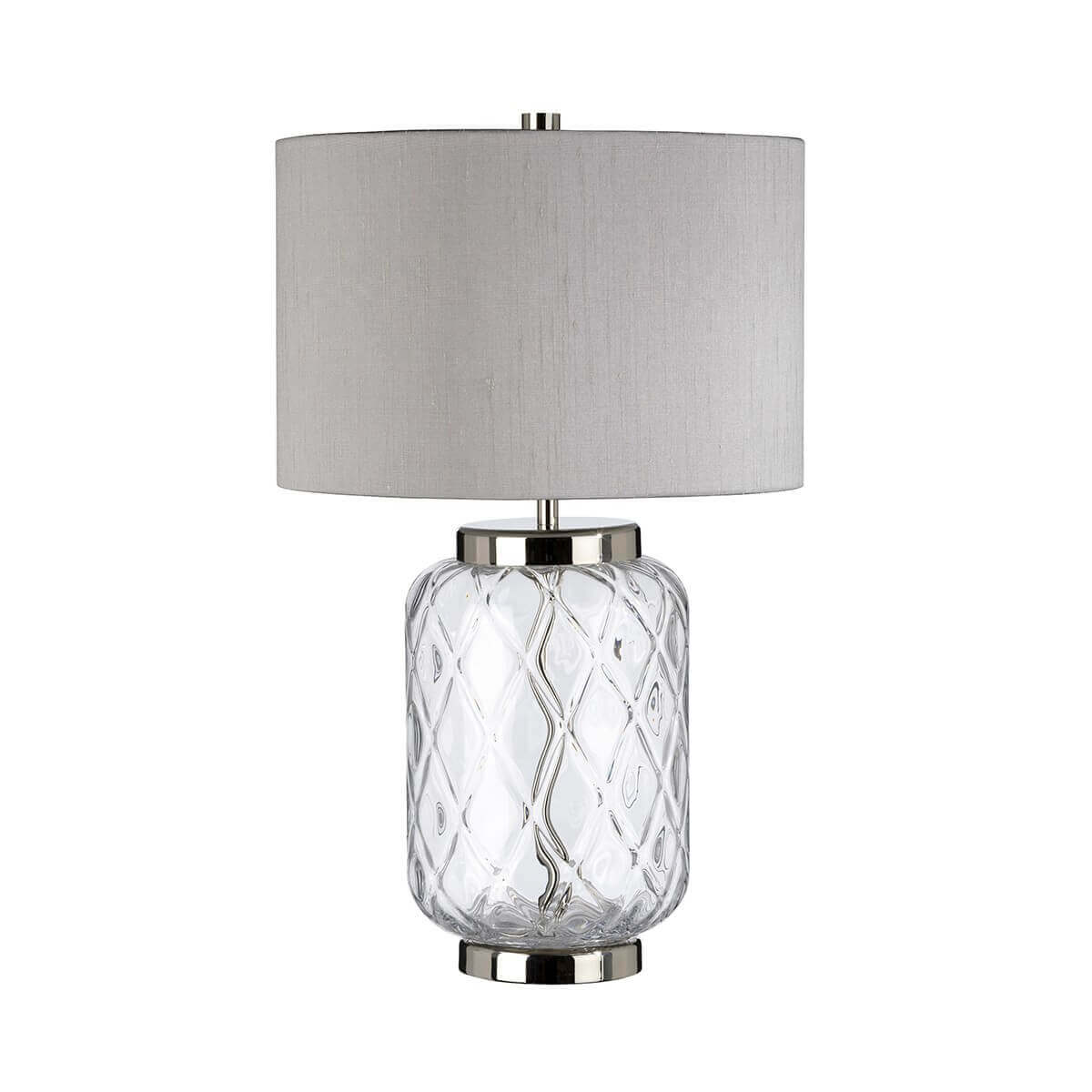 Lampe à poser Sola nickel poli, verre, H 50,5 cm