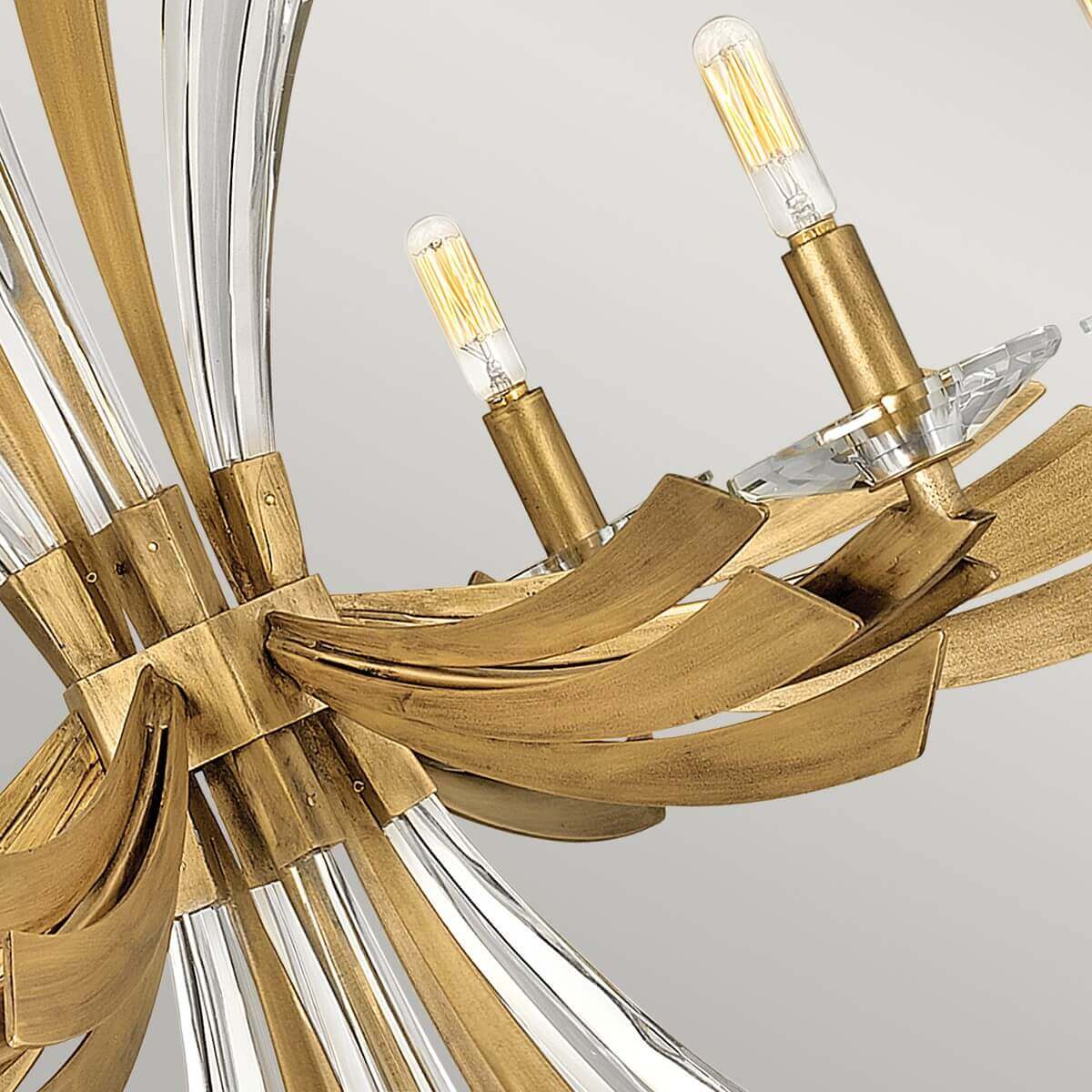 Lustre Vida 6 lumières doré, cristal