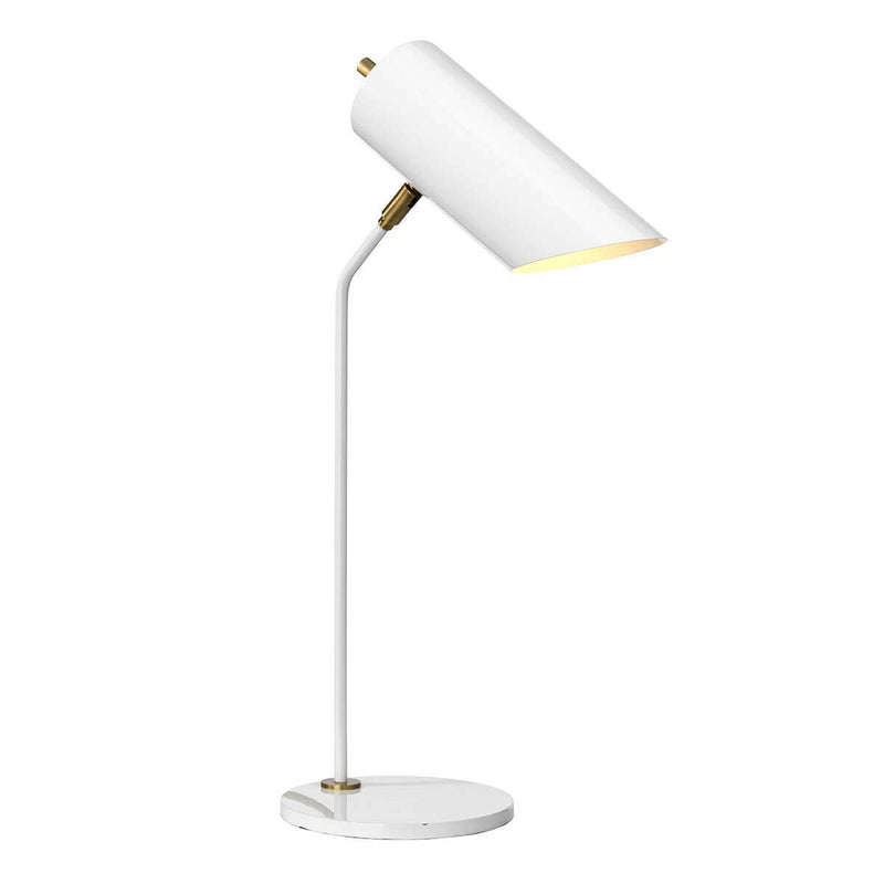 Lampe à poser Quinto blanche et laiton vieilli