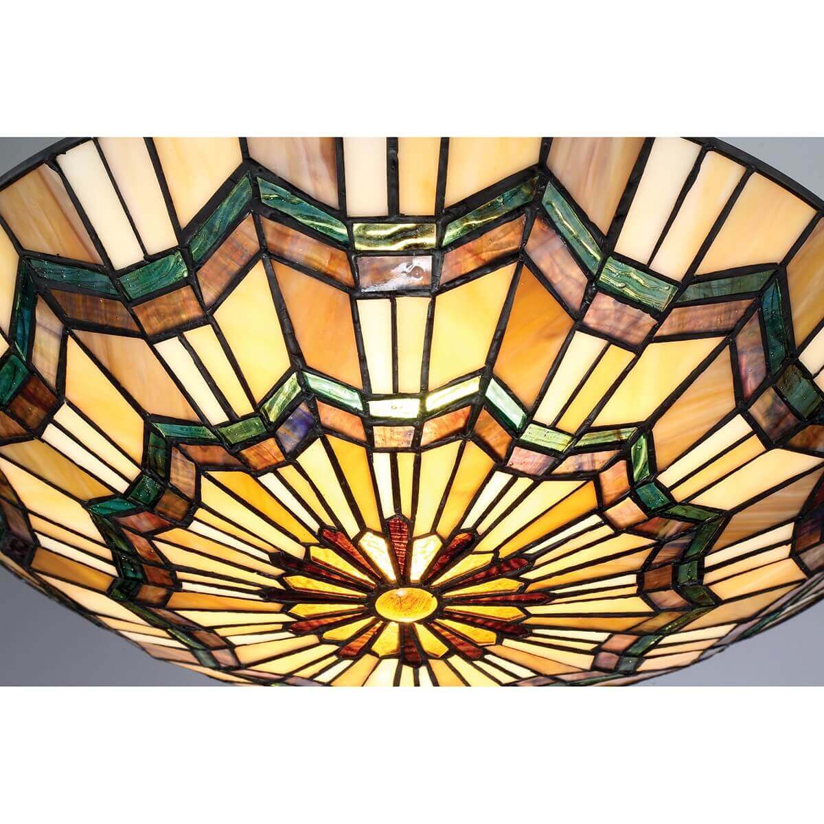 Plafonnier Alcott 2 lumières bronze, verre
