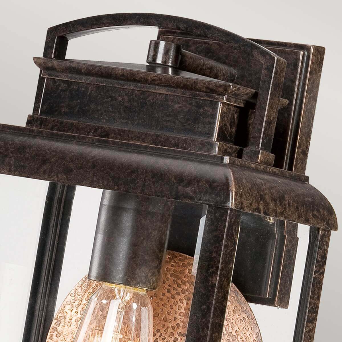 Applique extérieure Byron bronze, verre, H 36,8 cm