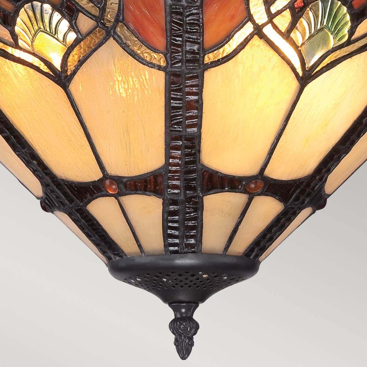 Plafonnier Cambridge 2 lumières bronze, verre