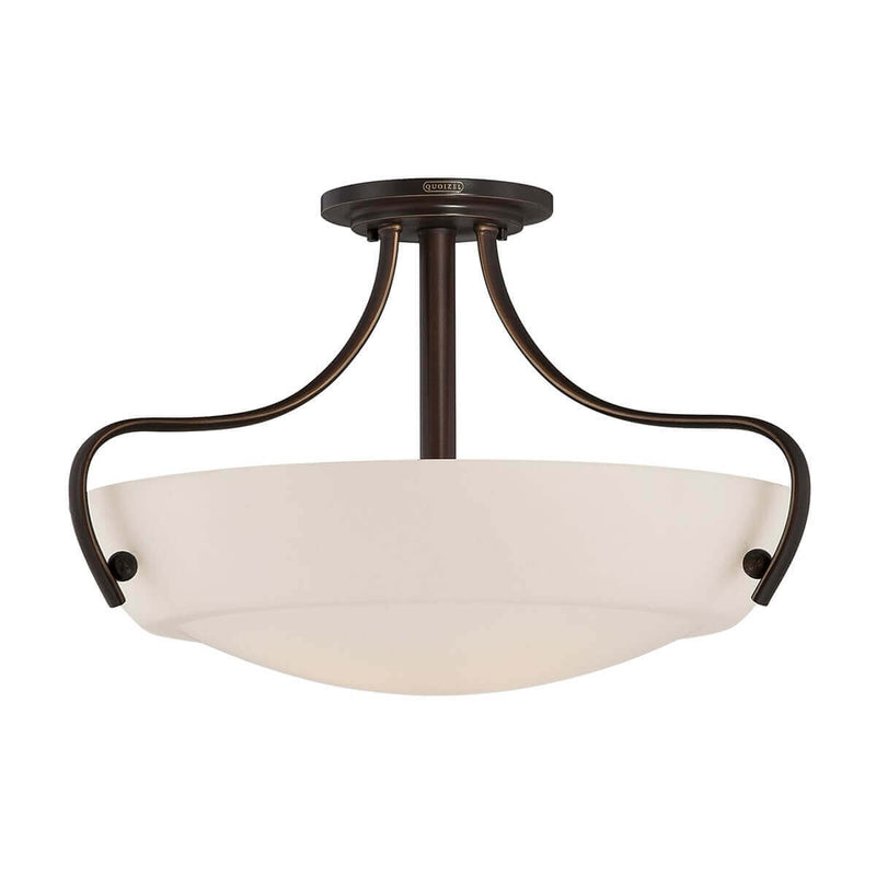 Plafonnier Chantilly 3 lumières bronze, verre