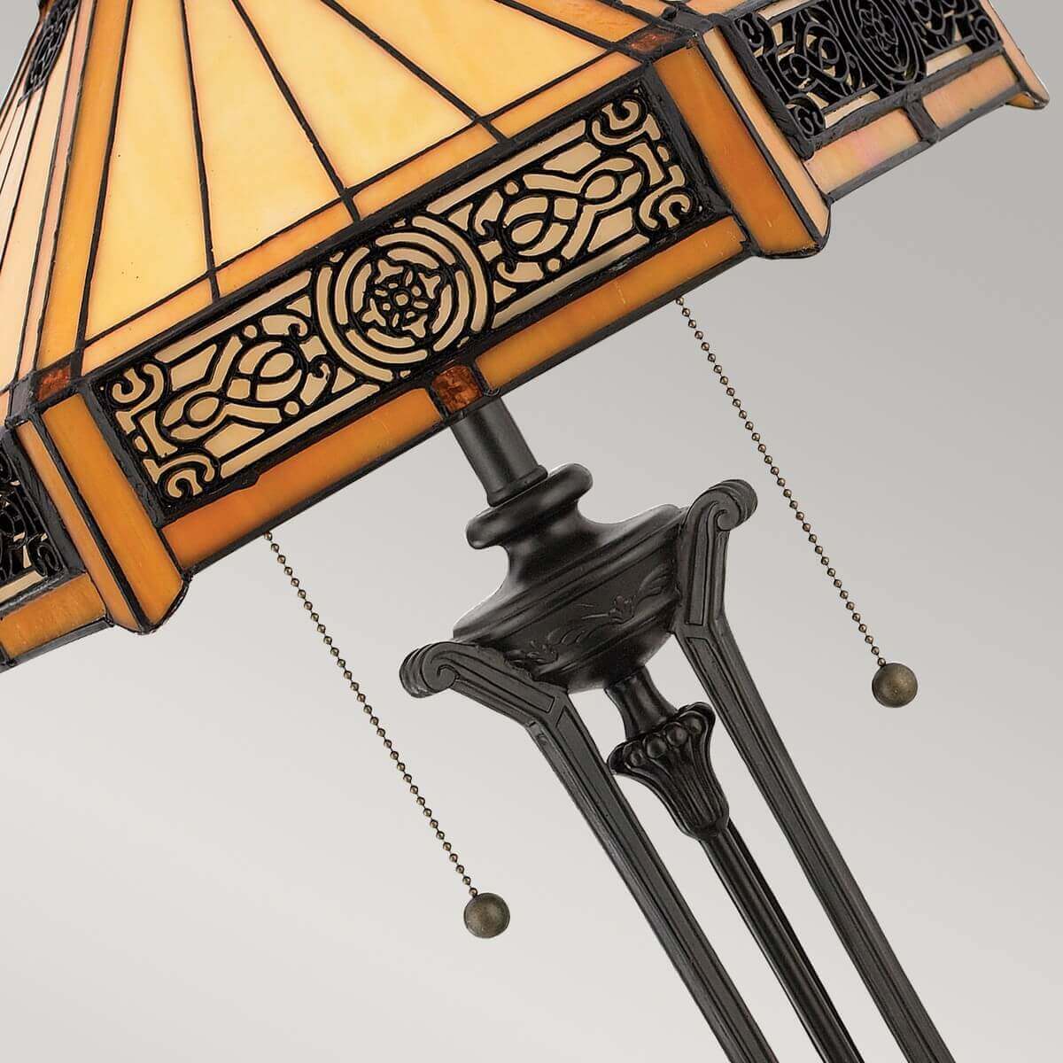 Lampe à poser Indus 2 lumières bronze, verre