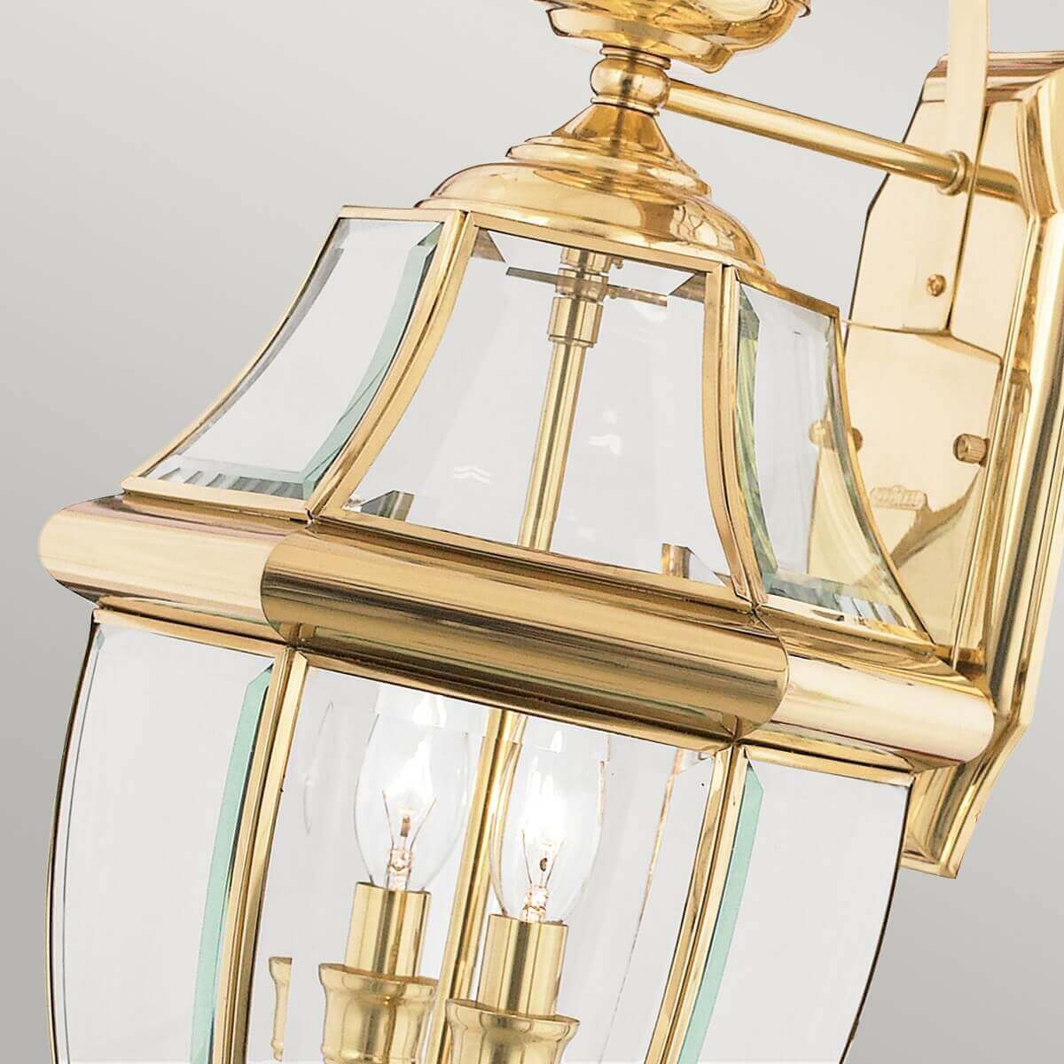 Applique extérieure Newbury 2 lumières laiton poli, verre