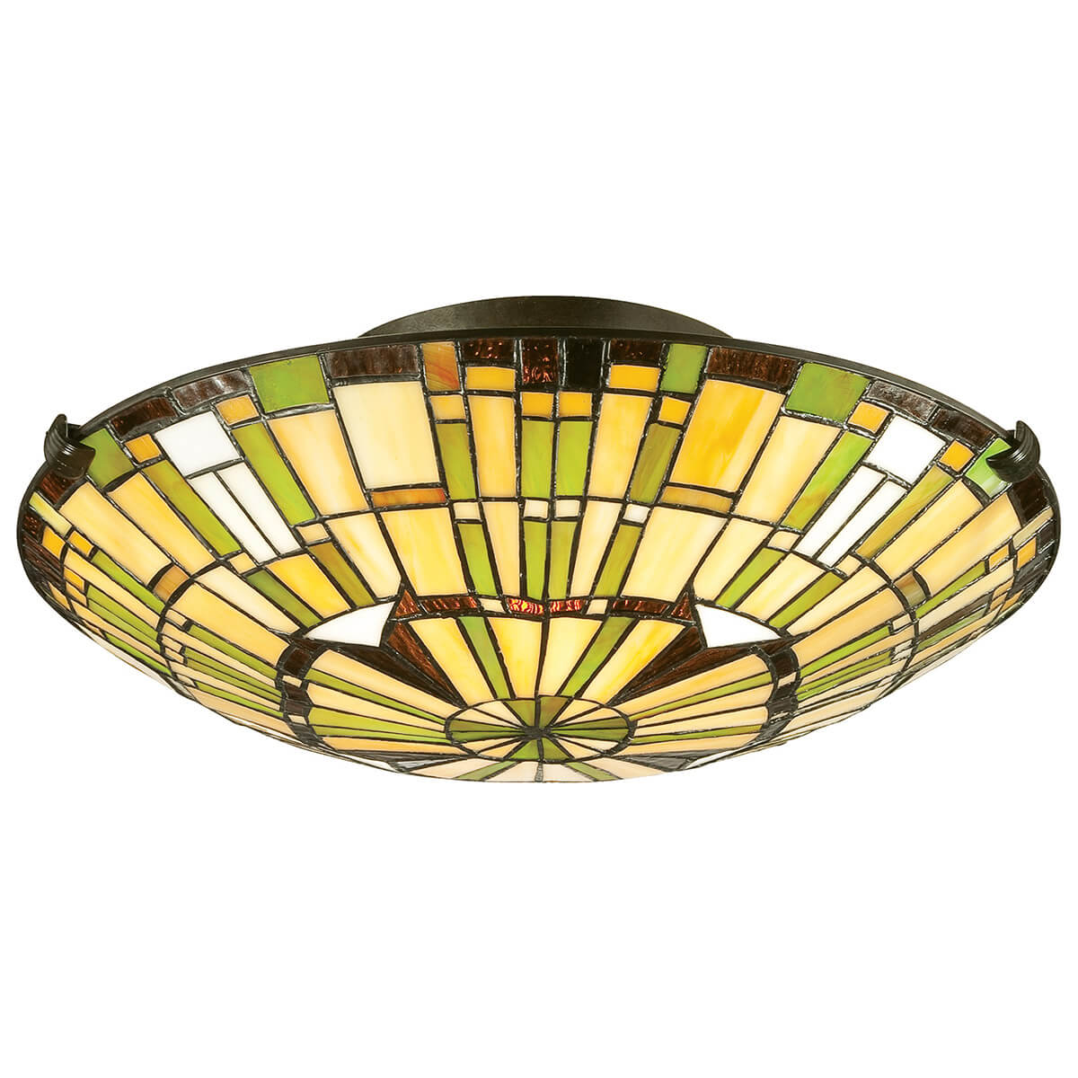 Plafonnier Reed 2 lumières bronze, verre