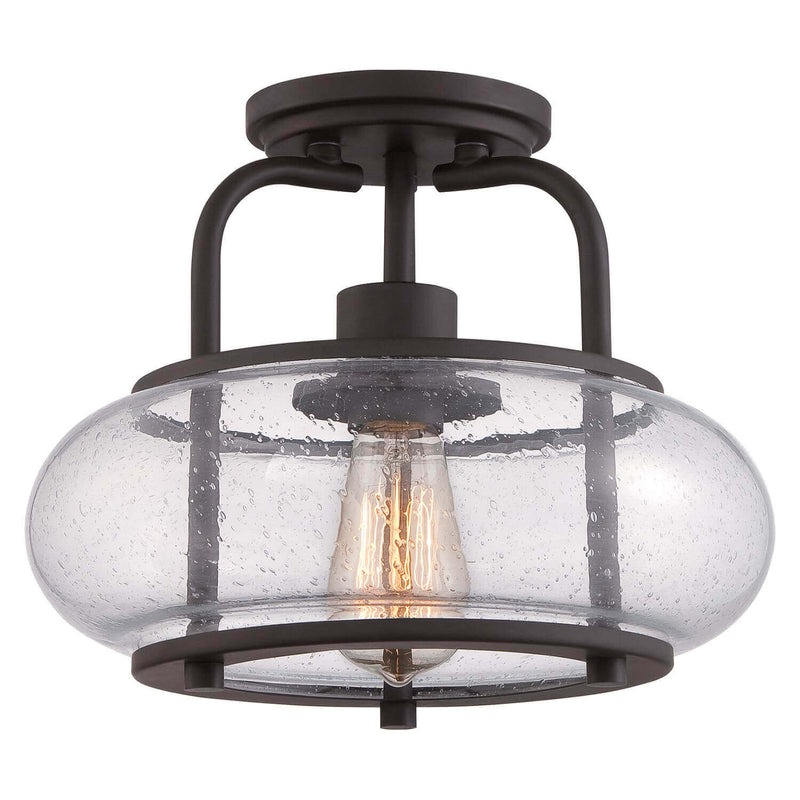 Plafonnier Trilogy bronze, verre