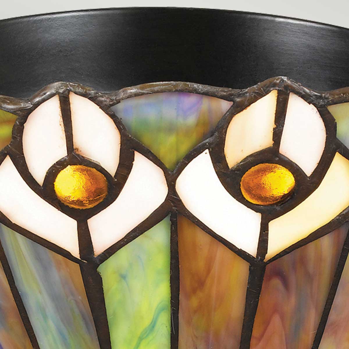 Plafonnier Watkins 2 lumières bronze, verre