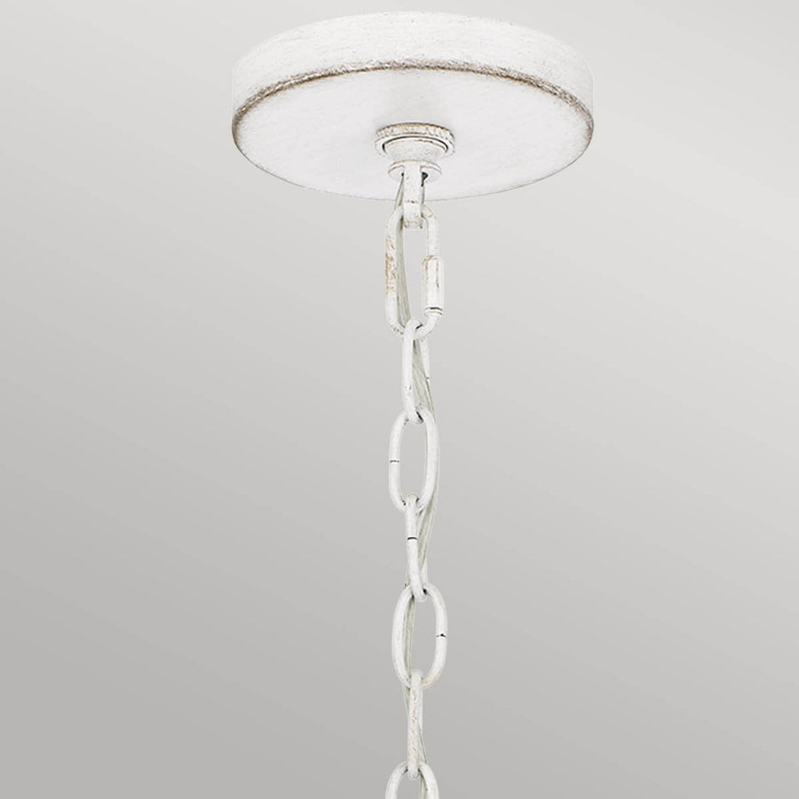 Suspension Waylon 4 lumières blanche et bois, verre