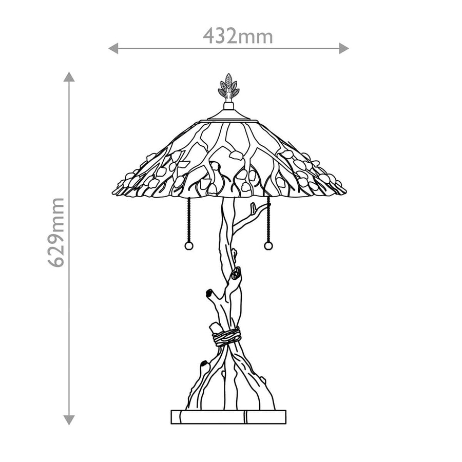 Lampe à poser Whispering 2 lumières bronze et crème, verre
