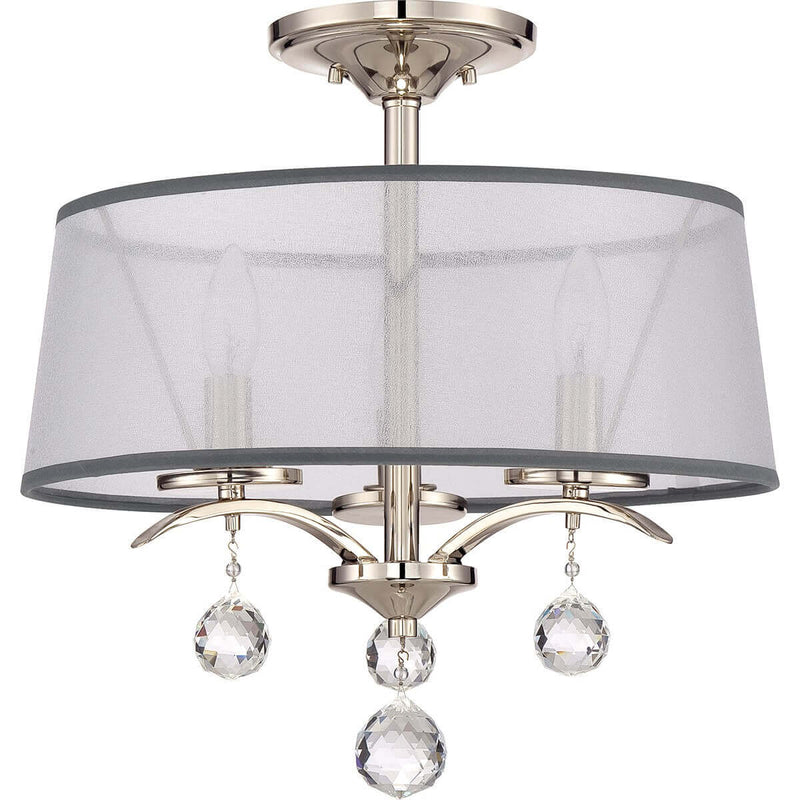 Plafonnier Whitney 3 lumières argenté
