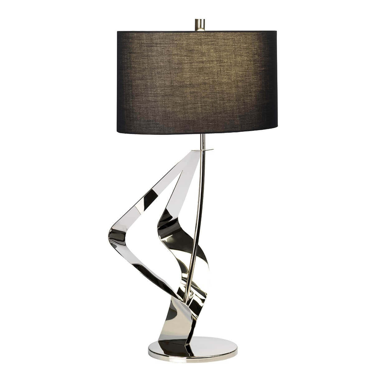 Lampe à poser Ribbon nickel poli et noire