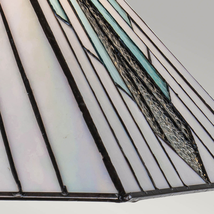 Détail des motifs en ailes de verre texturé et nacré