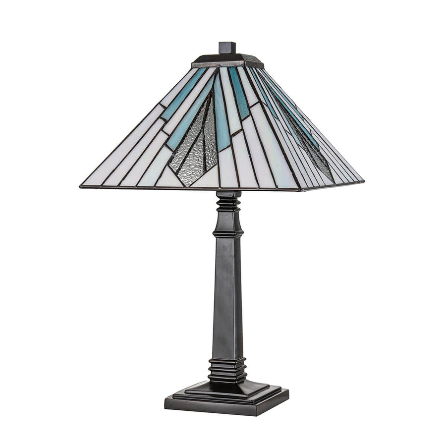 Lampe à poser Alderley bronze, verre, H 50,4 cm