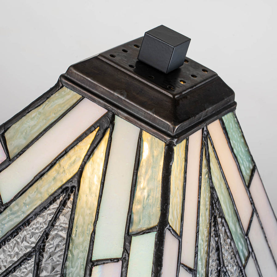 Lampe à poser Alderley bronze, verre, H 35 cm
