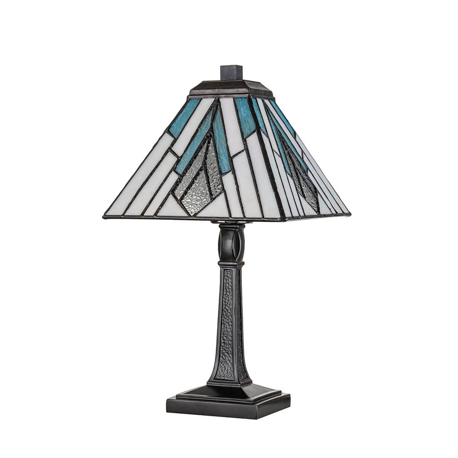 Lampe à poser Alderley bronze, verre, H 35 cm