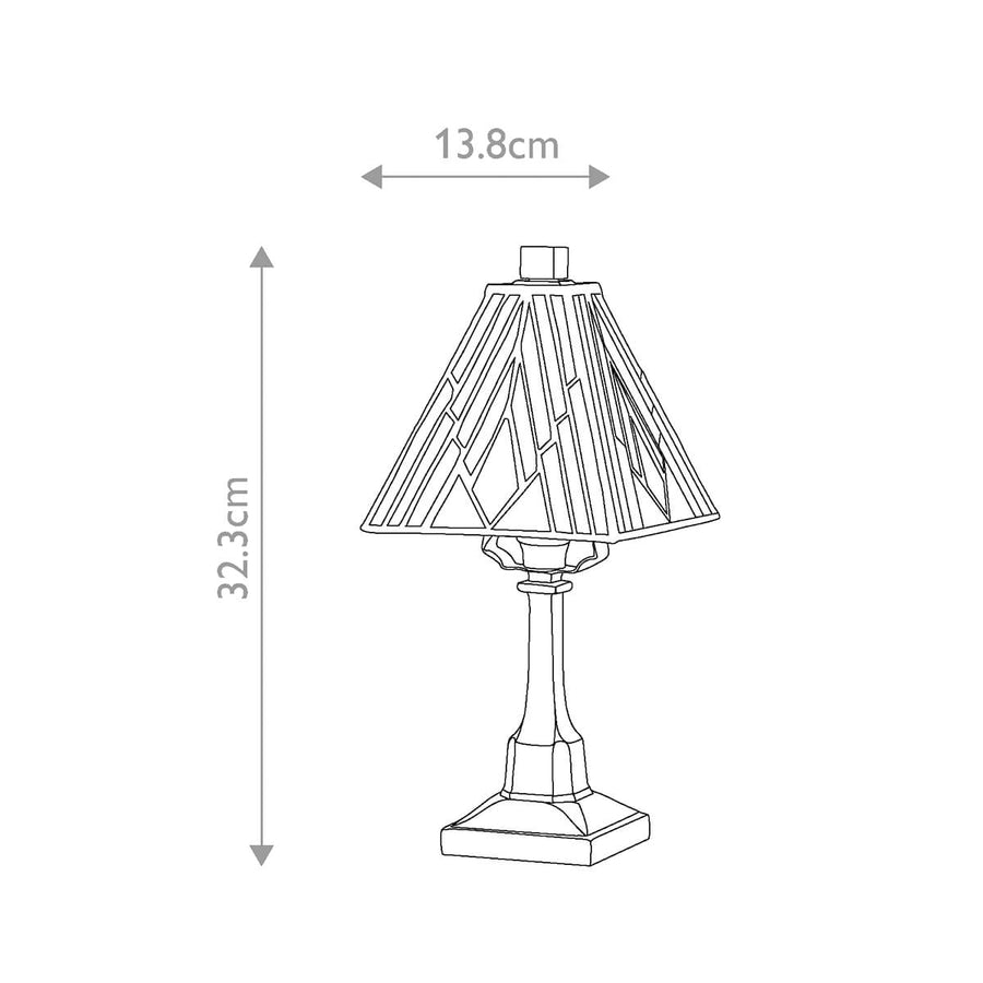 Lampe à poser Alderley bronze, verre, H 32,3 cm