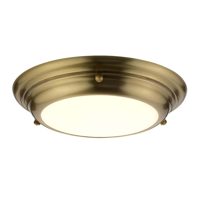 Plafonnier Welland laiton vieilli, L 24,5 cm