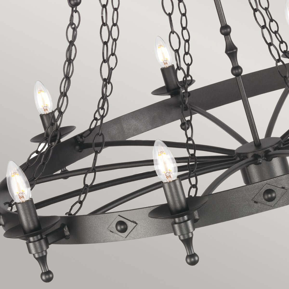 Lustre Warwick 18 lumières anthracite et noir