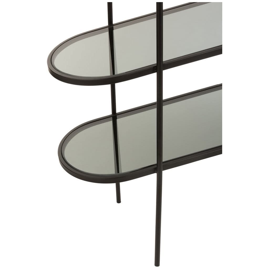 Étagère Métal Verre Noir 3 Niveaux - Designix