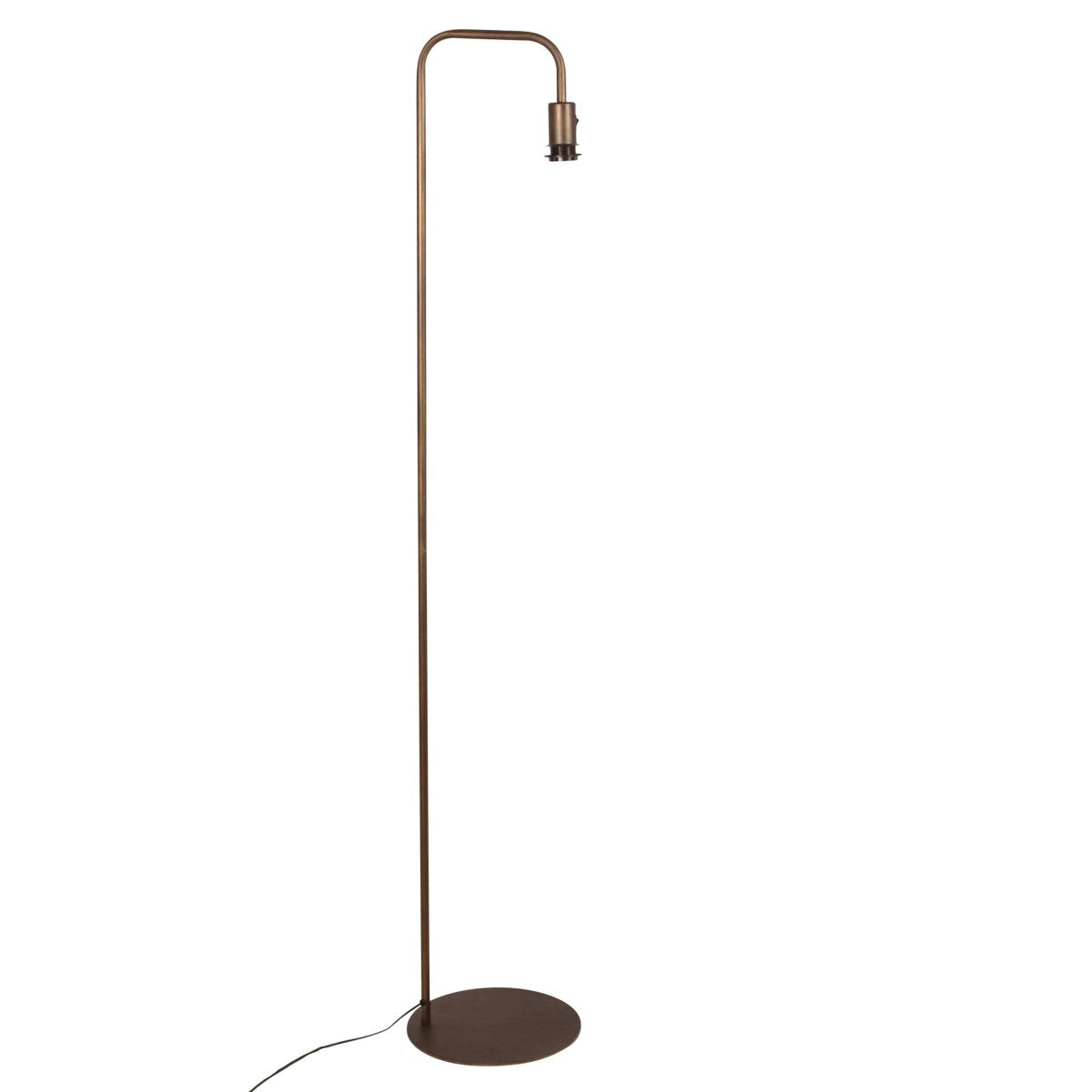 Vue de face du lampadaire avec câble d'alimentation visible au sol.