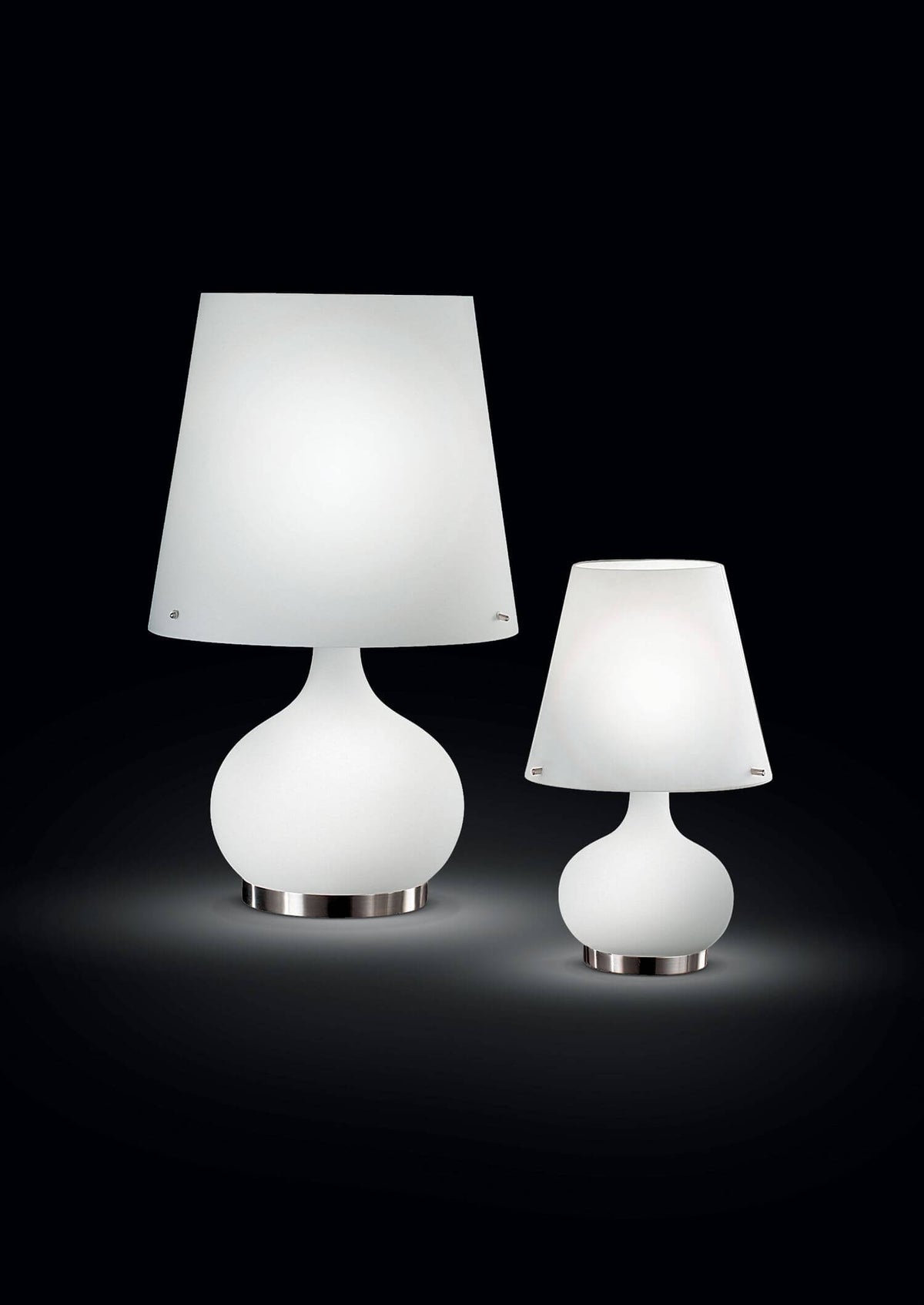 Lampe à poser Ade blanche, verre, Ø 20 cm