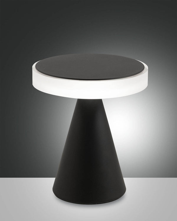 Lampe à poser Neutra noire, Ø 24 cm