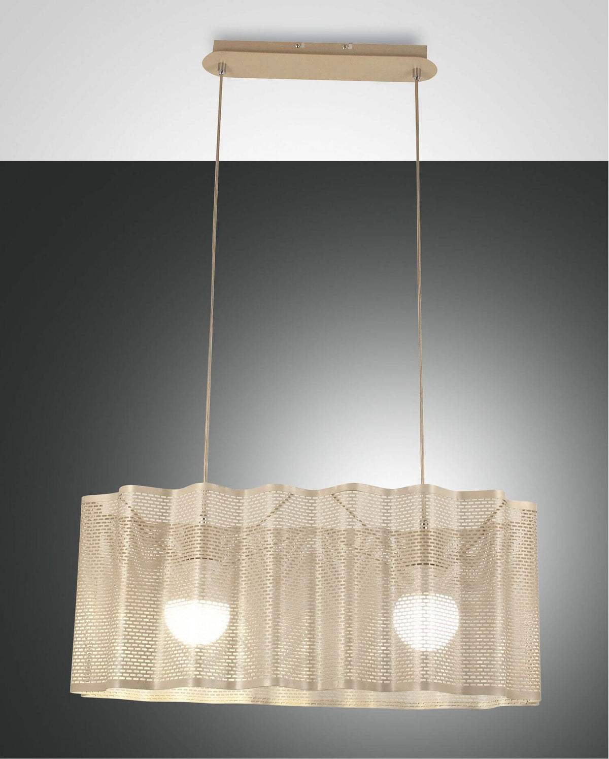 Suspension Glicine 2 lumières dorée