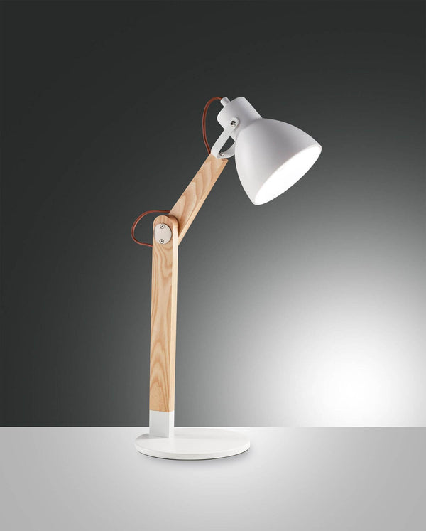 Lampe à poser Sveva blanche, bois