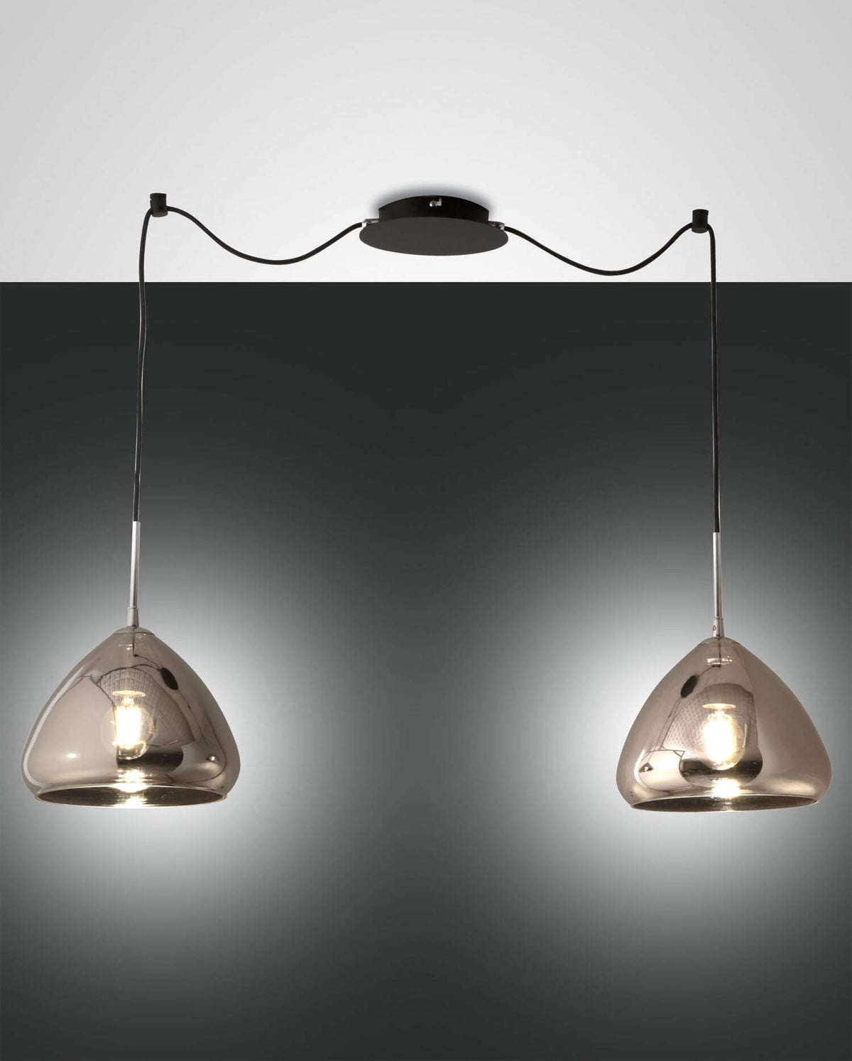 Suspension Glow 2 lumières chromée