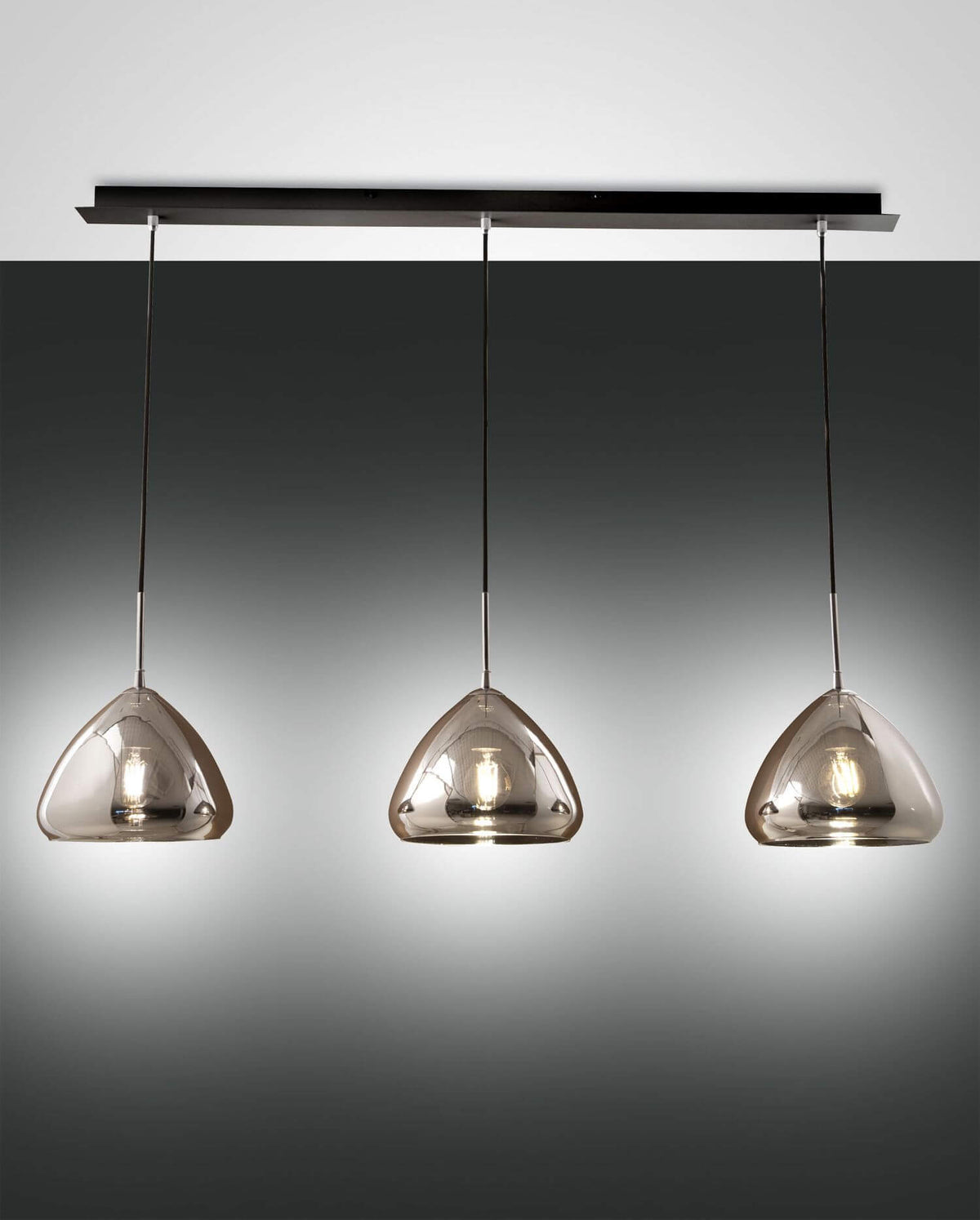 Suspension Glow 3 lumières chromée