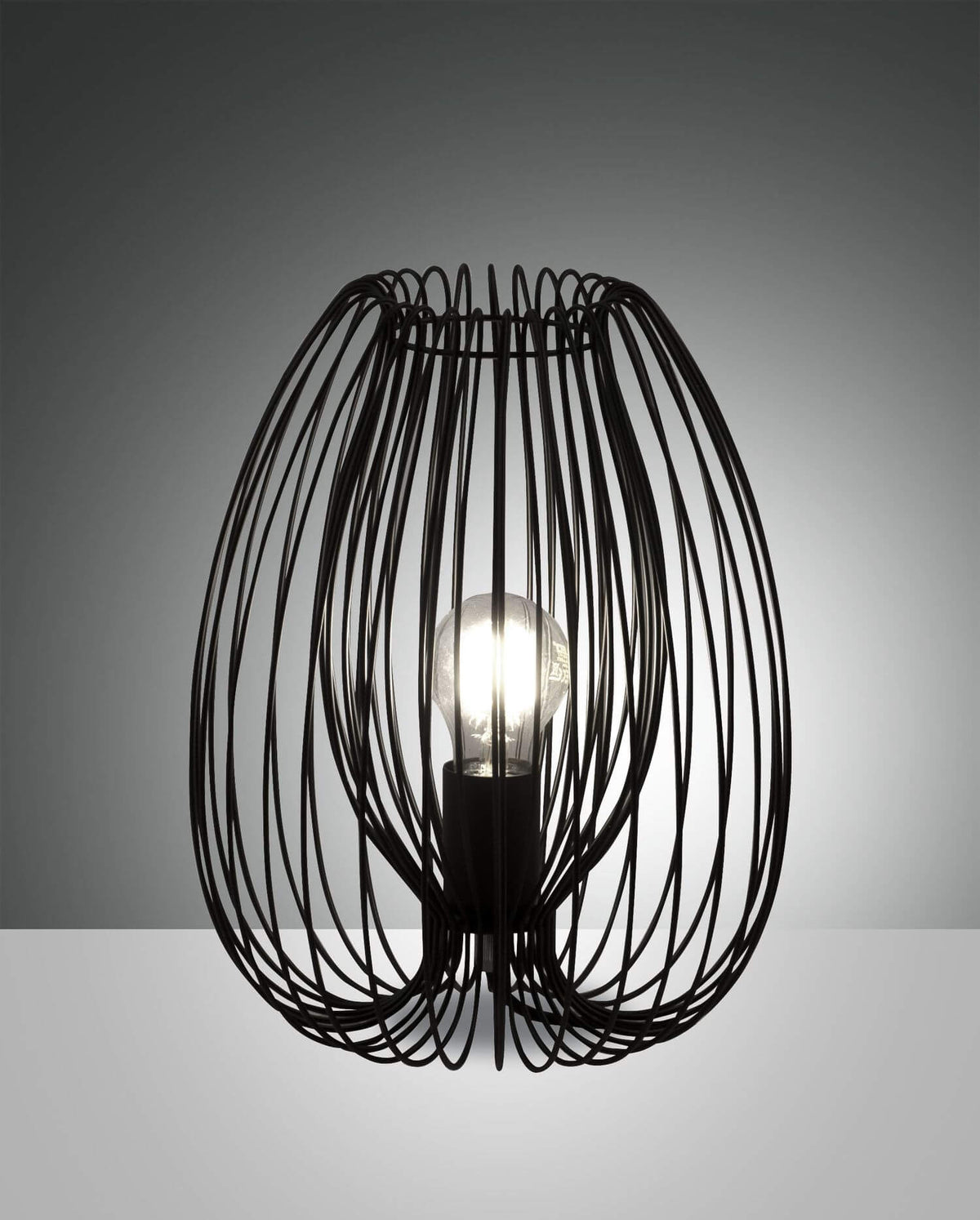 Lampe à poser Camp noire, Ø 25 cm