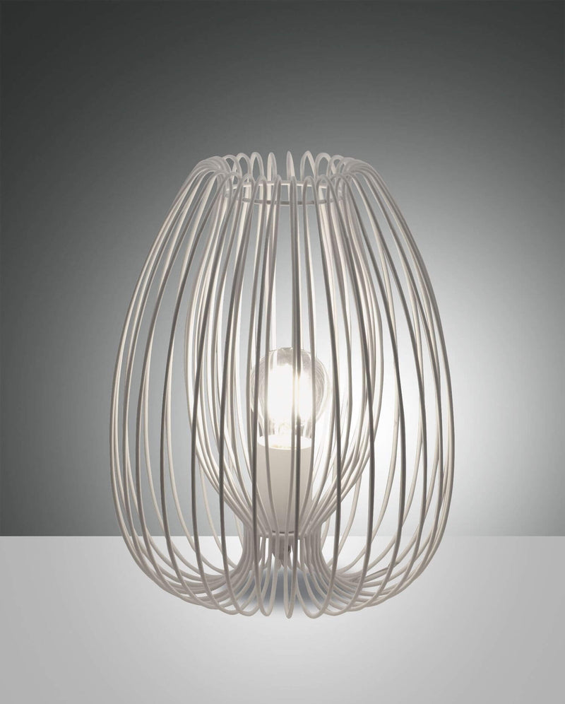 Lampe à poser Camp blanche, Ø 25 cm