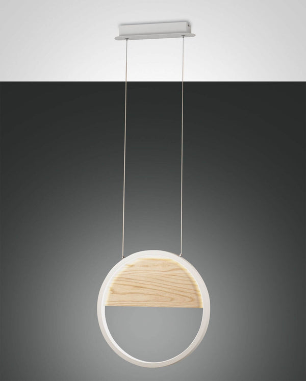 Suspension Pierre blanche, bois