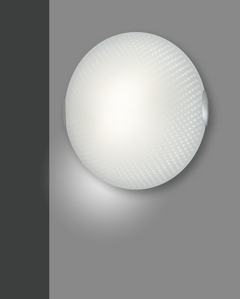 Plafonnier Connie nickel et blanc, verre