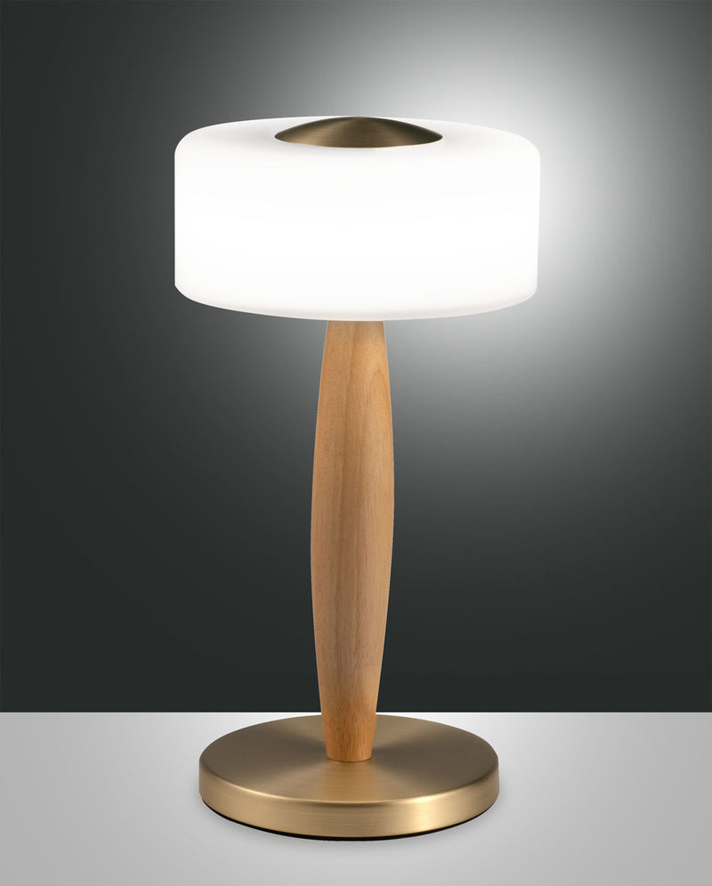 Lampe à poser Elea laiton, verre