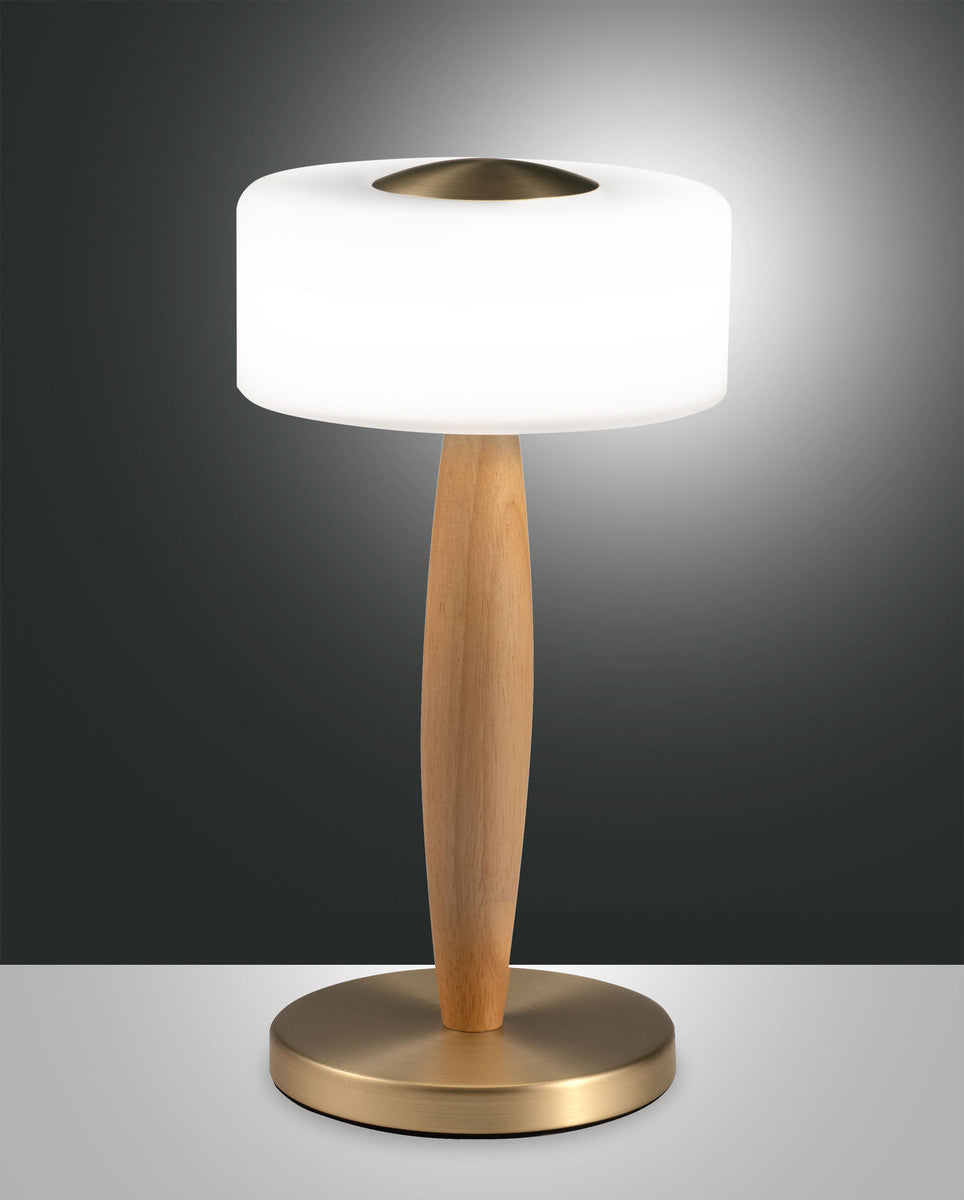 Lampe à poser Elea laiton, verre