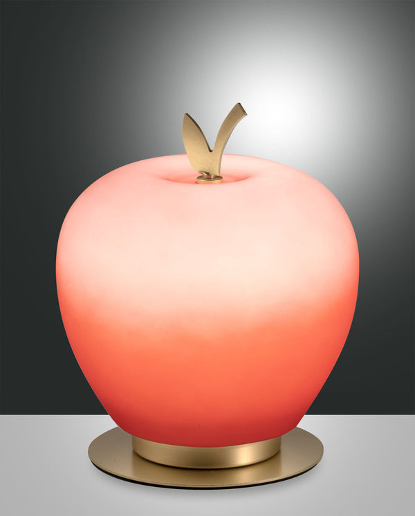 Lampe à poser Wendy rouge et laiton, verre