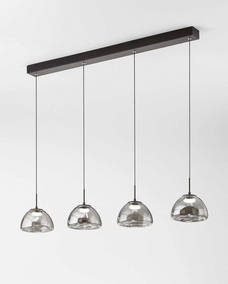 Suspension Lucille grise et transparente, verre (3764-48-126)