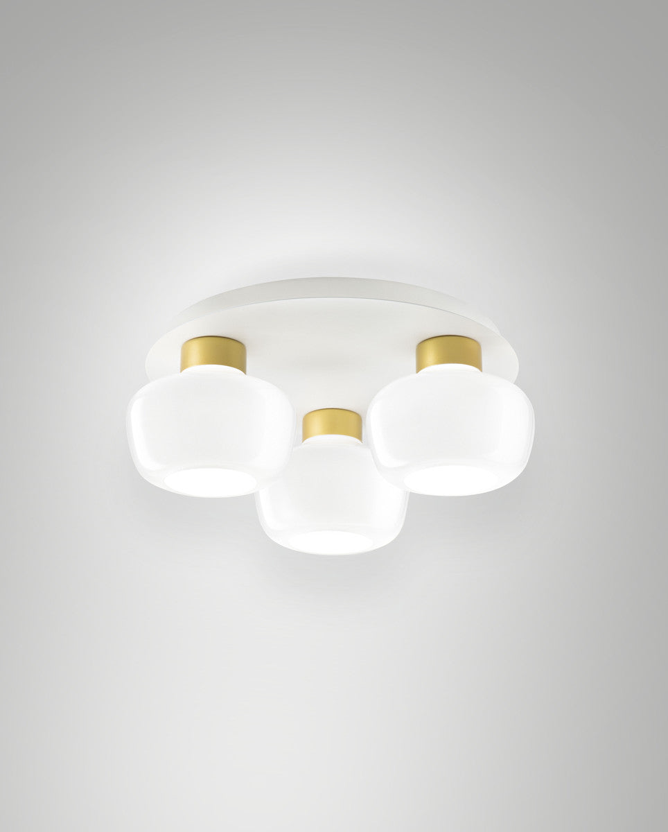 Plafonnier Kino blanc, verre