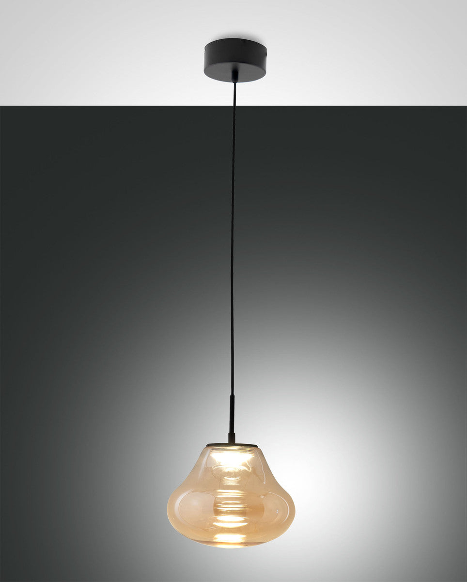 Suspension Deva ambrée, verre (3774-40-125)