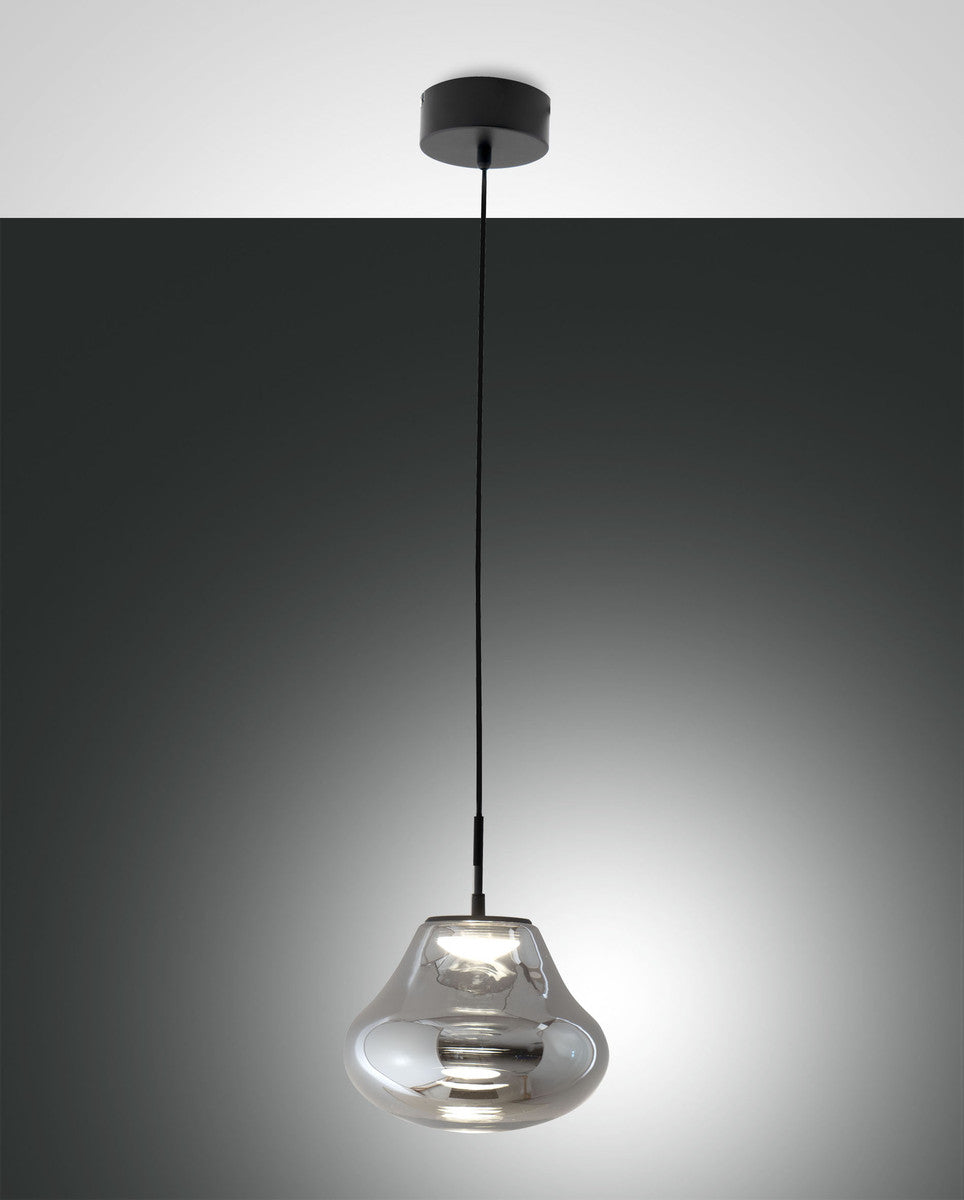 Suspension Deva grise et transparente, verre (3774-40-126)