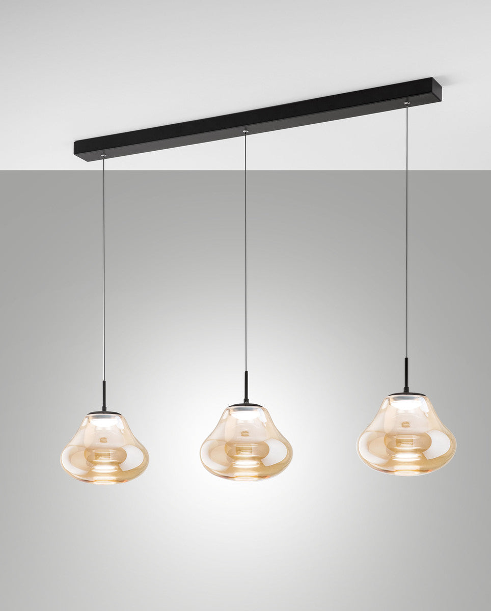 Suspension Deva ambrée, verre (3774-48-125)
