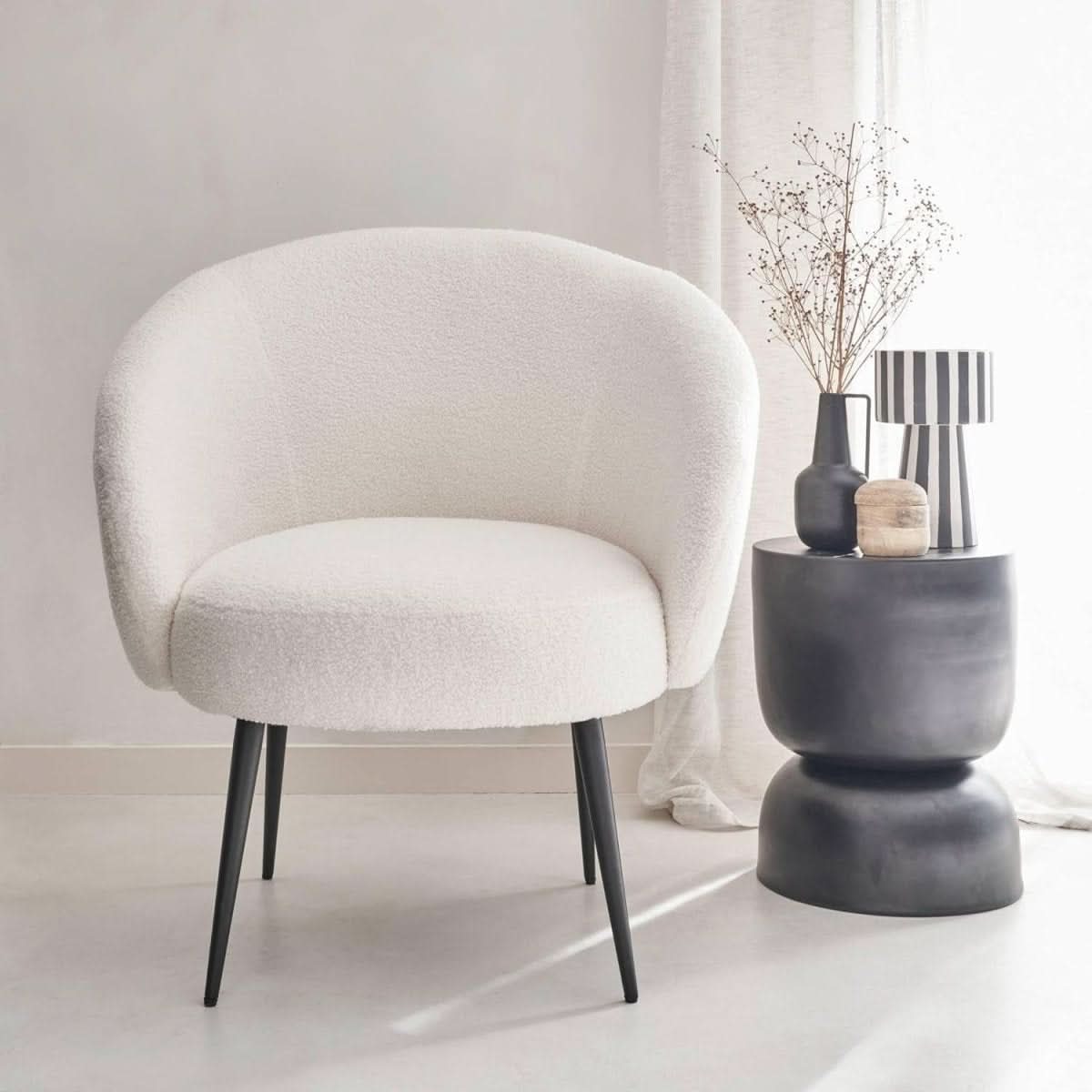 Fauteuil Bouclette Cosy Cream | Kobold - Designix Fauteuil