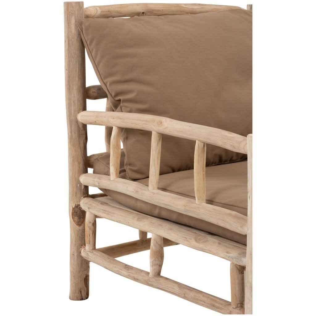 Fauteuil Teck Textile Naturel | Helo - Designix Fauteuil