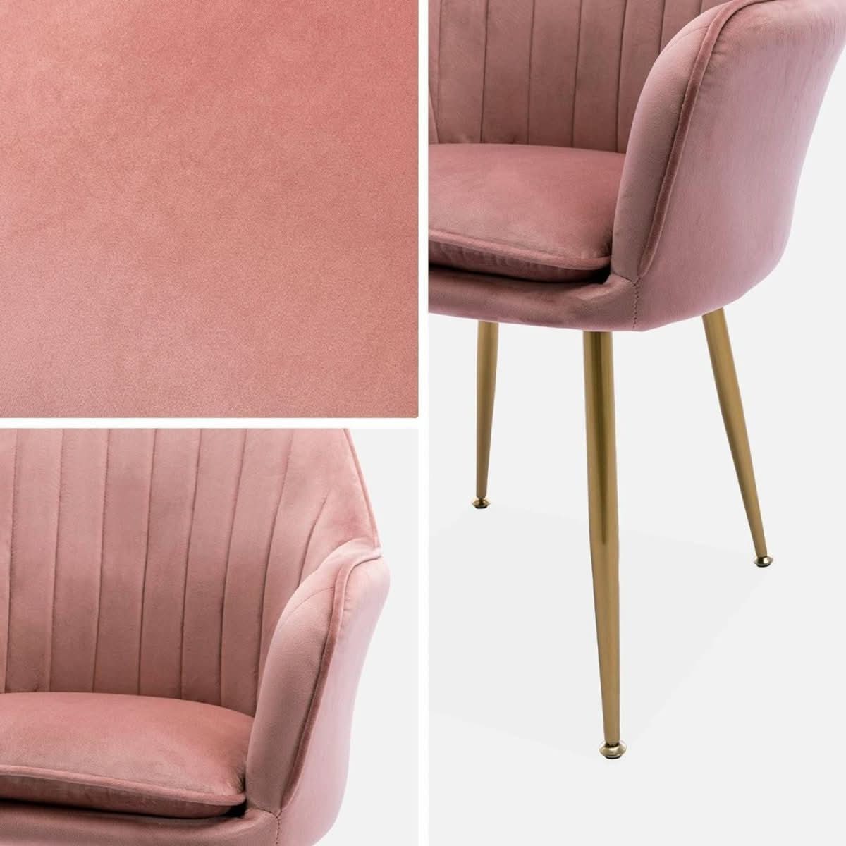 Fauteuil Velours Rose Chic | Lysée - Designix Fauteuil