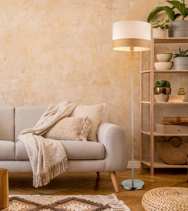 Lampadaire Chipsy nickel satiné